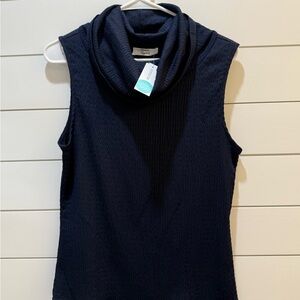 Beacon Apparel Navy Sleeveless Cowl Neck Top with Tag